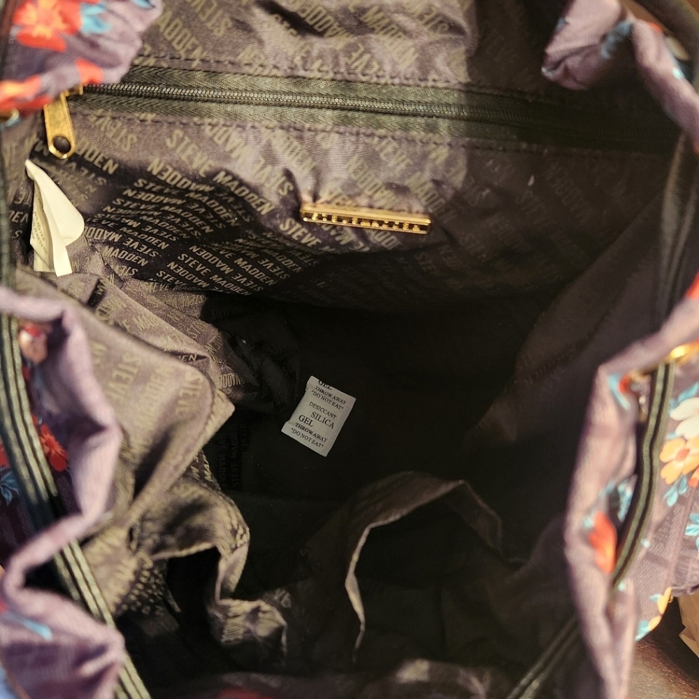 NWT ❗️ Steve Madden black multicolor floral bsolly backpack large travel orginaz - Picture 5 of 11
